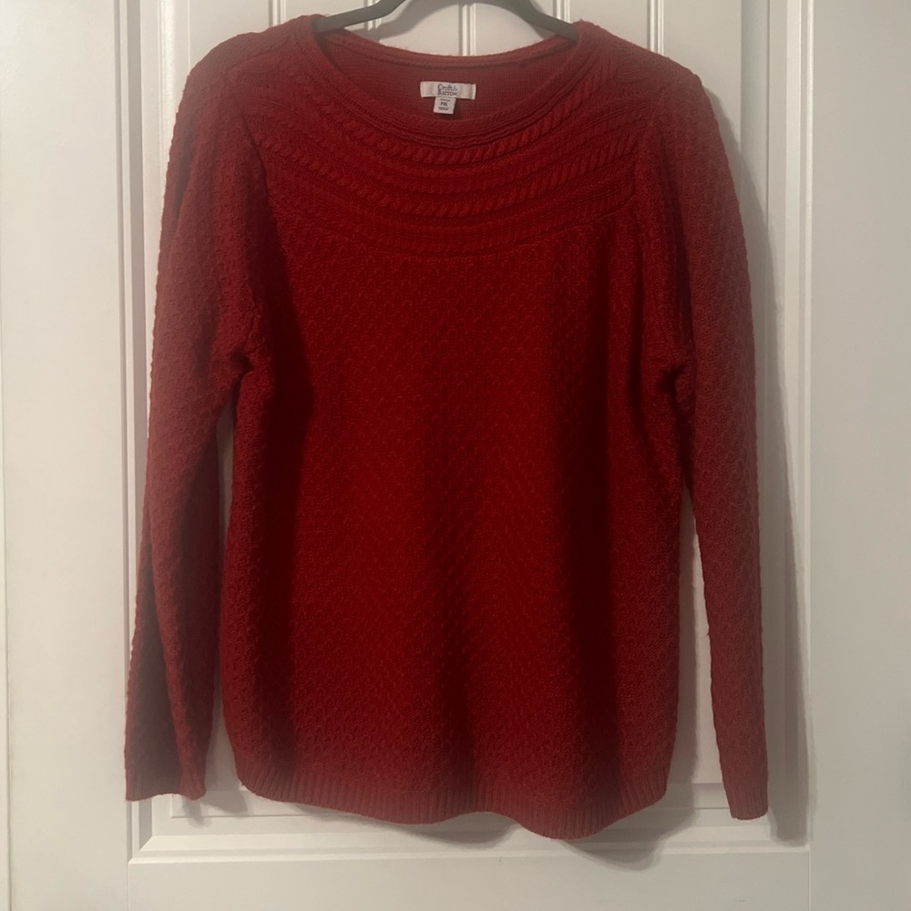 RED Sweater, Croft & Barrow, Size Petite XL